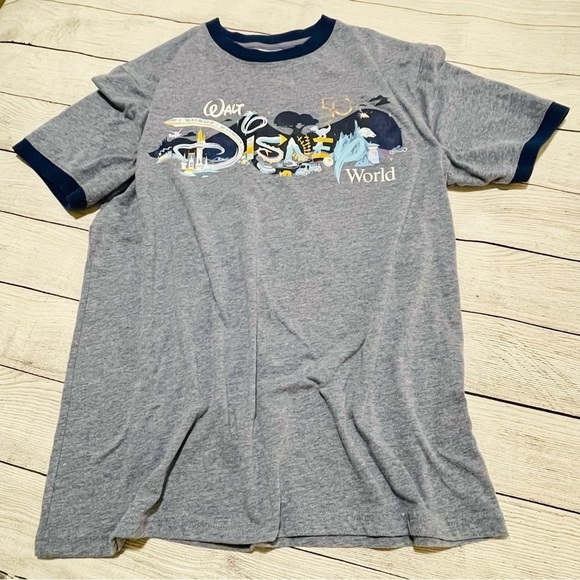 Walt Disney World 50th Anniversary Park Icons Ringer Blue TShirt. Unisex… - Picture 3 of 5